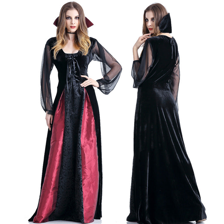 Long Velvet Off-Shoulder Dress Inspired by Yang Ying