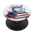 Books And Coffee Lover Flower Reading Book PopSockets Standard PopGrip